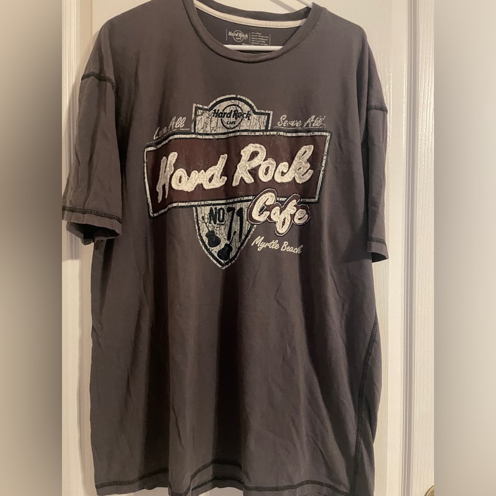 Hard Rock Cafe Myrtle Beach Gray‎ Short Sleeve Tee XXL Vintage Look Casual